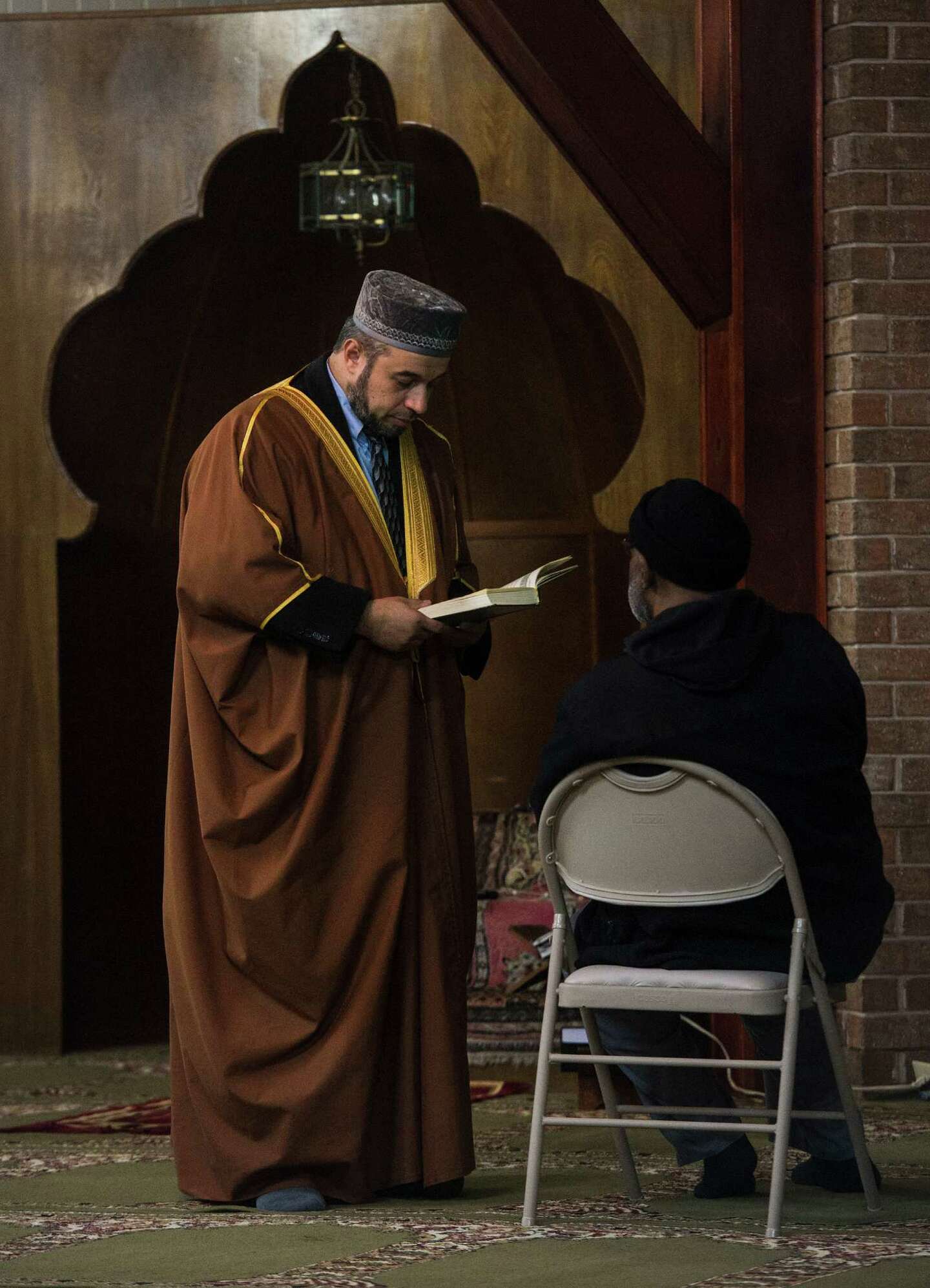 Nidal Alsayyed reading in the prayer hall